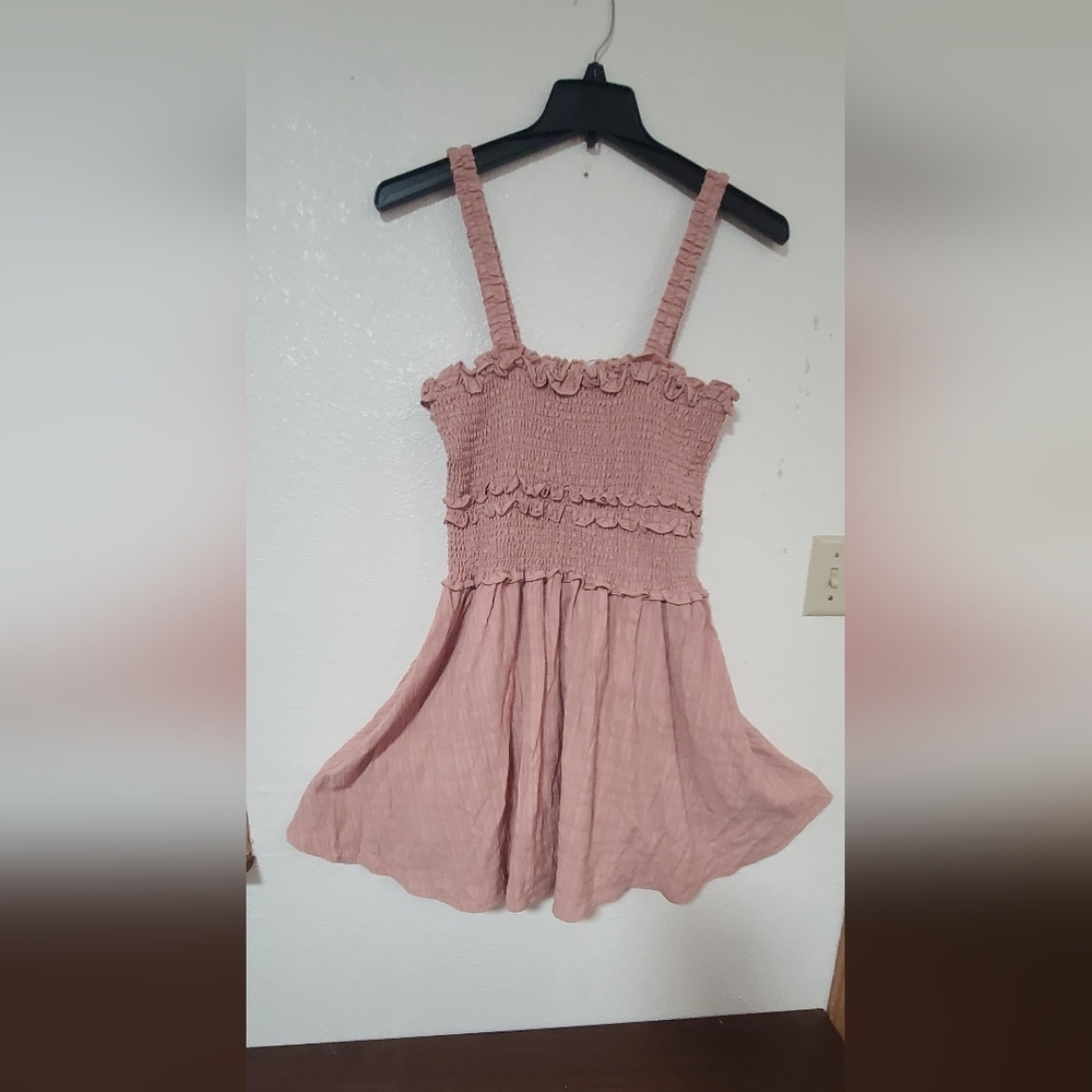 Celebrity Pink Dusty Rose Smocked Strapless Dress